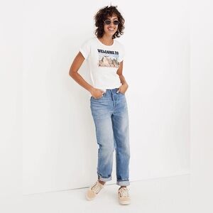 Madewell light wash dad jean